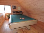 The pool table in the loft.